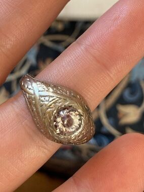 Antique Art Deco Style Faceted Paste/Glass Ring Size 10.75